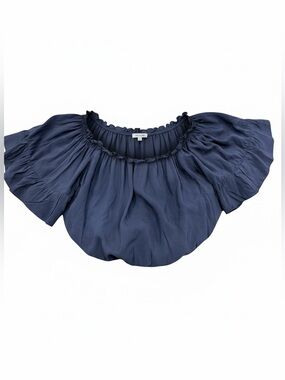 Melville made in Italy  Light Blue Off-Shoulder Elastic Hem Top Size S